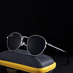 RESIST EYEWEAR Unisex Round Sunglasses with UV Protected Lens-SHINE SF BLACK2-39