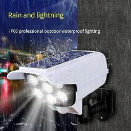 tech logo electronics Outdoor Motion Sensor Security Camera Shaped Wall Lamp 2000 Lumens 77 Leds Spotlight, with Remote Control Security Simulation Dummy Camera Wall Lamp, Waterproof, Rotatable for Home (1 pcs) image 3