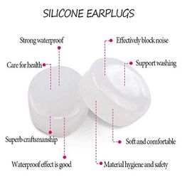 james healthplus James Soft Silicone Ear Plugs - 2 Pcs/Box Reusable Waterproof Earplugs Prevent Water Reduce Noise for Swimming and Bathing, Sound Reducing ear Plugs (White) image 2