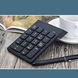 Wirless numeric Keypad, 18 Keys Wireless USB Number Pad Keyboard With 2.4G Mini USB Numeric Receiver for Laptop Desktop PC Notebook - Black image 5