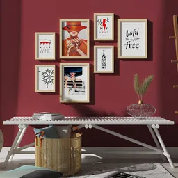 Art Street Orange & Cream 7 Pieces Bar Theme Painting Wall Art With Frame-3