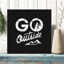 Gallery99 Black & White Go Outside Textured Pinewood Wall Art-image-92