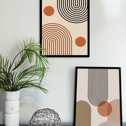 Art Street Set Of 2 Abstract Boho Modern Line Wall Art-24