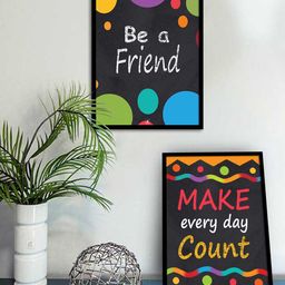 Art Street Set Of 2 Black Motivational Art Printed Wall Art-19