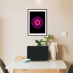 Sasimo Black & Pink Abstract Printed Framed Wall Art-picture-1
