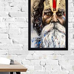 Gallery99 Beige & White Spiritual Brush Print Textured Framed Wall Art-image-49