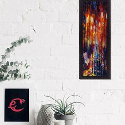 eCraftIndia Orange & Blue Colorful Scenic Satin Matt Texture UV Painting Wall Art-image-84