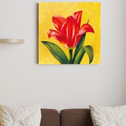 Art Street Yellow & Red Tulip Floral Printed Framed Wall Art-image-83