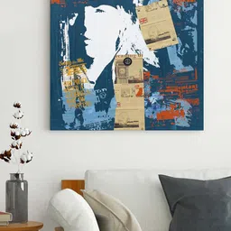 Art Street Blue Abstract Painting Canvas Wall Art-image-21