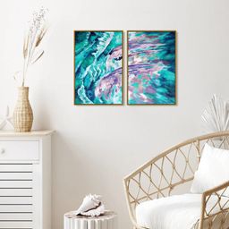 999Store Set Of 2 Abstract Painting Framed Wall Art-45