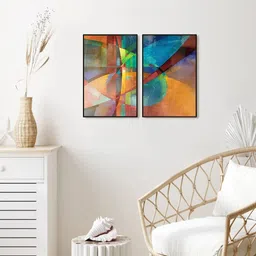 999Store Set Of 2 Abstract Painting Framed Wall Art-3