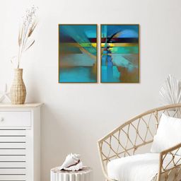 999Store Set Of 2 Abstract Painting Framed Wall Art-33