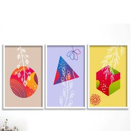SAF White 3 Pieces Modern Art Painting Framed Wall Arts-image-66