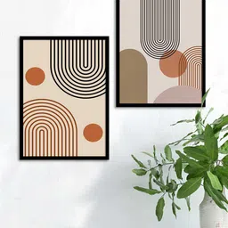 Art Street Set Of 2 Abstract Boho Modern Line Wall Art image 4
