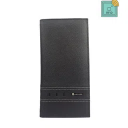 ARCADIO Unisex Black Textured Leather RFID Two Fold Wallet-image-12