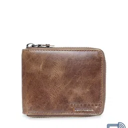 Teakwood Leathers Men Brown Solid Zip Around Leather Wallet-image-33