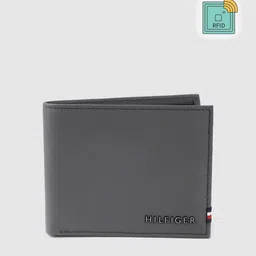 Tommy Hilfiger Men Navy Leather Solid RFID Protected Two Fold Wallet-37