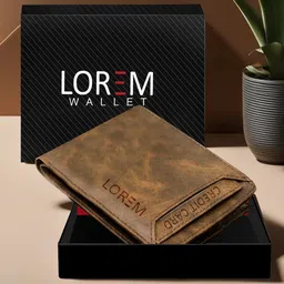 LOREM Men Brown Textured Two Fold Wallet-17