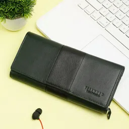Teakwood Leathers Women Green & Black Colourblocked Leather Purse-47