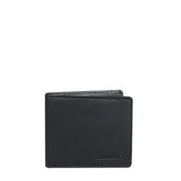Modewelt Men Black Floral Leather Two Fold Wallet-image-16