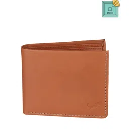 WILD EDGE Men Tan Leather Two Fold Wallet-image-5