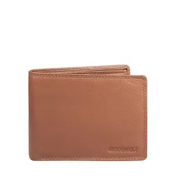 Modewelt Men Tan Leather Two Fold Wallet-image-13