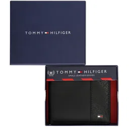 Tommy Hilfiger Men Textured Brand Logo Leather RFID Two Fold Wallet-picture-11