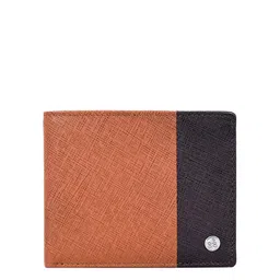 Eske Men Brown & Black Colourblocked Leather Two Fold Wallet-image-71
