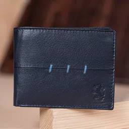 Red Tape Men Navy Blue Solid Leather Two Fold Wallet-50