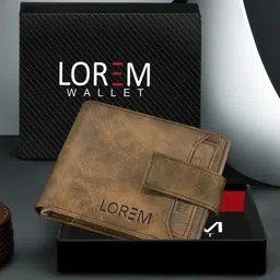 LOREM Men Brown Textured Synthetic Leather Two Fold Wallet-70