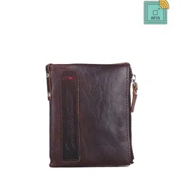 CONTACTS Men Coffee Brown Leather Two Fold Wallet-58