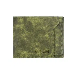 LOREM Men Green Textured Two Fold Wallet image 3
