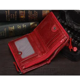 CONTACTS Men Red Textured Leather Two Fold Wallet image 4