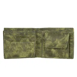 LOREM Men Green Textured Two Fold Wallet image 4