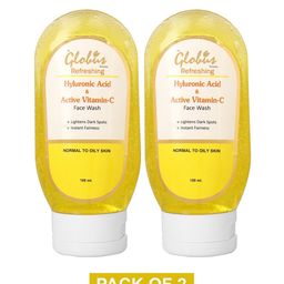Globus Remedies Set of 2 Hyaluronic Acid & Vitamin C Anti-Aging Face Wash - 100ml each-43