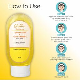 Globus Remedies Set of 5 Hyaluronic Acid & Vitamin C Anti-Aging Face Wash - 100ml each image 2