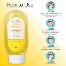 Globus Remedies Set of 4 Hyaluronic Acid & Vitamin C Anti-Aging Face Wash - 100ml each image 2