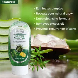 Globus Remedies Set of 4 Purifying Aloe Vera Neem Tulsi Face Wash - 100 ml Each image 2