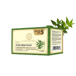 Khadi Natural Set of 5 Pure Neem Herbal Soap with Essential Oils - 125g each-11