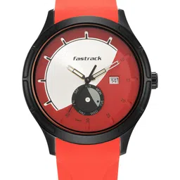 Fastrack Men Multicoloured Brass Printed Dial & Red Straps Analogue Watch 3268NP01 image 3