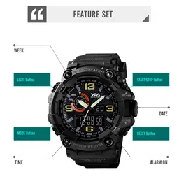 V2A Men Black Dial & Straps Analogue and Digital Multi Function Watch V2A-1520 image 4