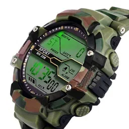 SKYLOFTS Boys Dial & Textured Straps Digital Automatic Watch 12_digital_army__green image 3