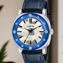 LOREM Men Blue Analogue Watch-image-12