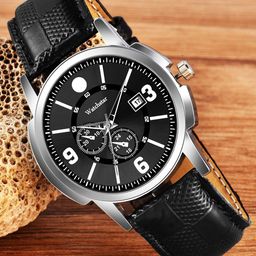 WATCHSTAR Men Patterned Dial & Stainless Steel Straps Analogue Watch 3D Leather Black-17