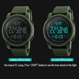 Shocknshop Men Black Dial & Green Straps Digital Multi Function Watch image 3