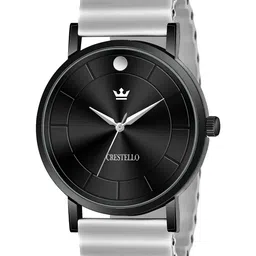 CRESTELLO Men Brass Dial & Straps Analogue Multi Function Watch CR-BLK028SLC-GREY-14