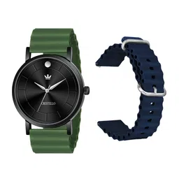 CRESTELLO Men Brass Dial & Straps Analogue Multi Function Watch CRCS-BK028-GRN-BLU-13