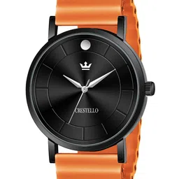 CRESTELLO Men Brass Dial & Straps Analogue Multi Function Watch CR-BLK028SLC-ORN-15