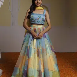 Ragavi Embellished Beads & Stones Ready To Wear Lehenga & Blouse With Dupatta-picture-38