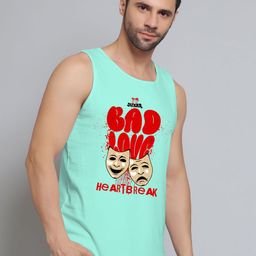 Juxar Bad Love He Art Break Printed Cotton Innerwear Vests JXR-105SAN-LBL-XS-50